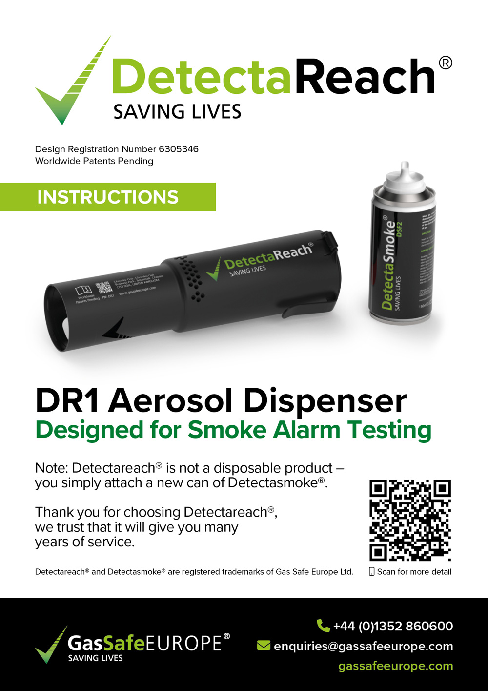 DetectaReach Aerosol Dispenser (DR1) Instructions